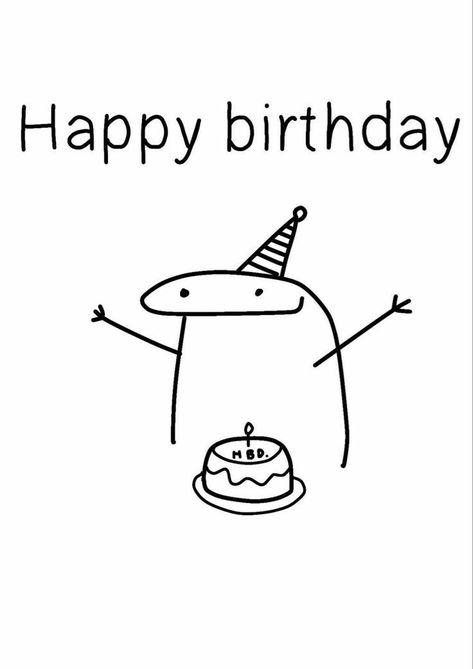 Birthday Cartoons Funny, Happy Birthday Pfp, Birthday Pfp, Happy Birthday Doodles, Happy Birthday Drawings, Funny Stick Figures, Birthday Doodle, Funny Stickman, Birthday Cartoon