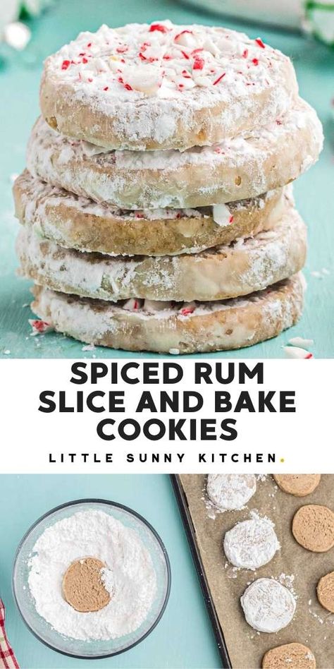 Slice And Bake Cookies, Boozy Baking, Little Sunny Kitchen, Christmas Cookie Box, Sunny Kitchen, Boozy Desserts, Recipes Christmas, Rum Cake, Bake Cookies