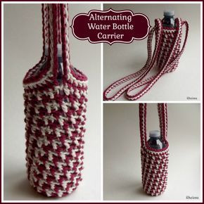 Bottle Crochet, Carrier Pattern, Crochet Water Bottle Holder, Crochet Phone Cases, Bottle Cozies, Crochet Mobile, Crochet Shell Stitch, Water Bottle Carrier, Crochet Cozy