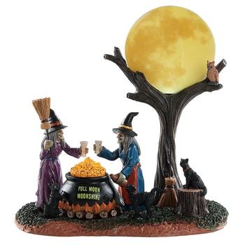 Full Moon Moonshine Lemax Halloween, Spooky Moon, Lemax Village, Lemax Spooky Town, Spooky Town, Christmas Traditions Family, Halloween Village, Holiday Village, Christmas Villages