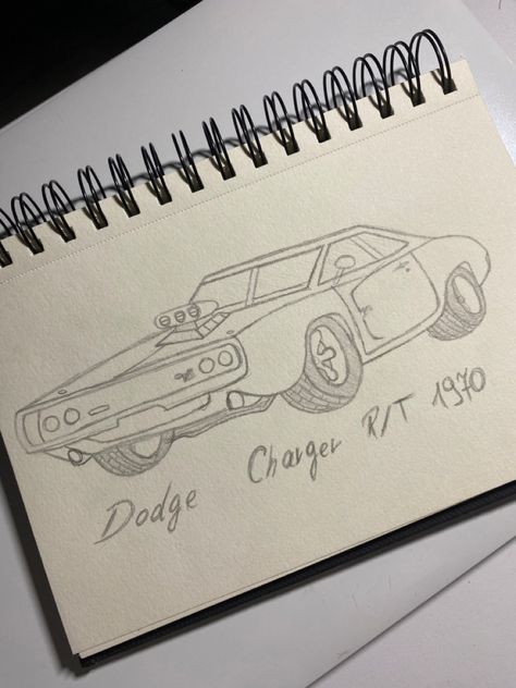 Fast N Furious Drawing, Dodge Charger 1970 Drawing, Dodge Drawing Ideas, Things To Draw In The Car, Cool Car Drawings Pencil, Fast And Furious Painting Ideas, Fast And Furious Drawings Easy, Art Cars Drawing Sketches, Fast And Furious Sketch