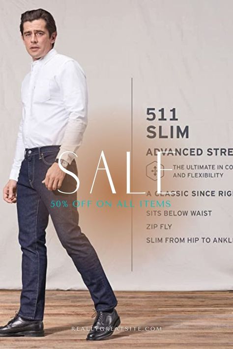 Men's 511 Slim Fit Stretch Jeans #jeans #Men jeans #Trending #Men outfit Levis 511 Men Outfits, Jeans Men, Big & Tall, Levis Men, Slim Fit Jeans, Stretch Jeans, Fit Jeans, Levi's, Slim Fit