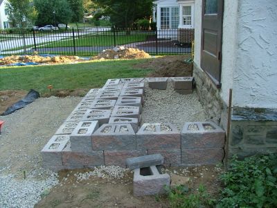 Paver Steps, Patio Stairs, Porch Stairs, Front Door Steps, Front Porch Steps, Cement Patio, Patio Steps, Stone Patio, Concrete Stairs