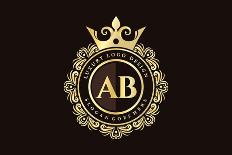 AB Initial Letter Gold calligraphic feminine floral hand drawn heraldic monogram antique vintage style luxury logo design Premium Vector Ns Logo, Antique Logo, Gold Logo Design, Fireworks Photography, Logo Fleur, Letter Art Design, Logo Desing, Logo Clipart, Wedding Logo Monogram