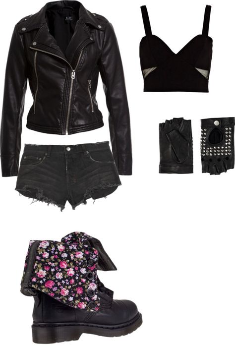 "Biker chick outfit" by ms-mckinney ❤ liked on Polyvore Biker Chick Outfit, Chick Outfit, Biker Outfit, Biker Chic, Biker Chick, Lady Biker, Biker Style, Leather Outfit, Dressing Room