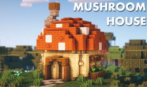 Small Minecraft Tower, Cute Mushroom House, Minecraft Building Designs, House Tutorial, Minecraft House Tutorials, Cute Mushroom, Roof Colors, Building Designs, Mushroom House