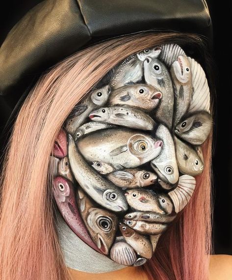 Ethereal Horror, Optical Illusion Makeup, Trout Mask Replica, Makeup Extreme, Makeup Crazy, Skin Wars, Illusion Makeup, Painting Tattoos, Painting Skin