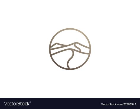 Modern shape lines desert on circle logo symbol Vector Image Desert Logo Design, Poetry Logo, Desert Logo, Delta Logo, Travel Symbols, Temple Logo, Namib Desert, Desert Design, Logo Symbol