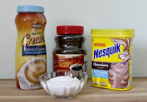 Make Your Own Cappuccino French Vanilla Coffee Mix - The Make Your Own Zone Cappuccino Mix Recipe, Canned Meals, Homemade Cappuccino, Sugar Free Coffee Creamer, Vanilla Cappuccino, French Vanilla Cappuccino, Jar Mixes, Cappuccino Recipe, French Vanilla Creamer