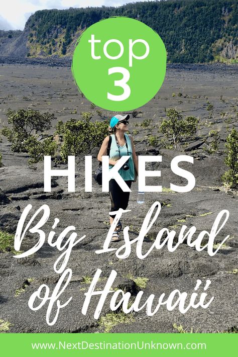 Looking for some awesome hikes to do during your trip to the Big Island of Hawaii? Click here for the top 3 hikes on the Big Island of Hawaii including the best hike in Hawaii Volcanoes National Park? | #hawaii #bigislandofhawaii #bigislandhawaiihiking #hikingonthebigislandofhawaii #besthikesbigislandhawaii #bigislandhawaiihikes #thingstodoonthebigislandofhawaii #hawaiivolcanoesnationalpark Hawaii Hiking, Visiting Hawaii, Big Island Travel, Hawaii Activities, Hawaii Hikes, Green Sand Beach, Destination Unknown, Hawaii Volcanoes National Park, Hawaii Volcano