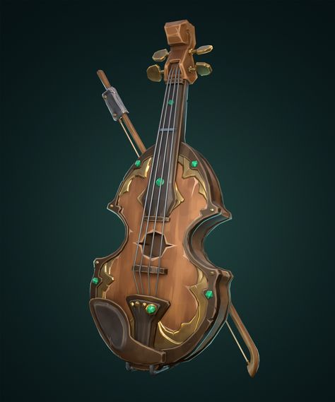 Dnd Violin, Dnd Instruments, Dnd Musical Instruments, Fantasy Instrument, Magic Instruments Dnd, Violin Concept Art, Magic Instruments, Fantasy Violin, Bard Violin