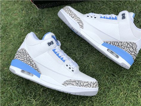 Blue Jordan 3, Tennis Jordan, Blue And White Jordans, Jordan 3 White Cement, 2048x1152 Wallpapers, Jordan Shoes For Men, Nike Air Jordan 3, Jordan Retro 3, Retro 3