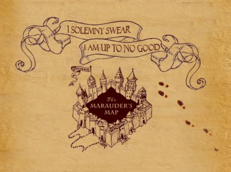 Marauders_Map_Geoawesomeness Hogwarts Quiz, Art Harry Potter, Plan Image, Theme Harry Potter, Harry Potter Tattoos, Harry Potter Tattoo, Marauders Map, Images Harry Potter, Potter Facts