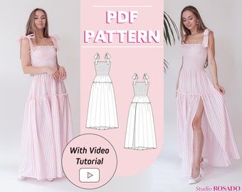 Feminine Sewing Patterns, Sun Dress Sewing Pattern, Easy Summer Dress Pattern, Free Dress Sewing Patterns, Free Dress Patterns For Women, Pattern Design Dress, Summer Dress Patterns Free, Sewing Dress Patterns, Sun Dress Pattern