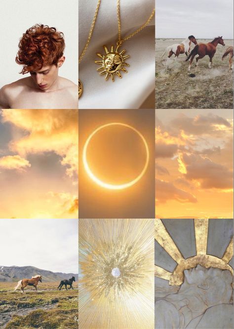 Helios Aesthetic Sun, Helios Aesthetic God, Mercury Aesthetic God, Greek Mythology Aesthetic Gold, Helios God Aesthetic, Helios God Of Sun, Helios God Art, Greek God Asethic, Sun Moodboard Aesthetic