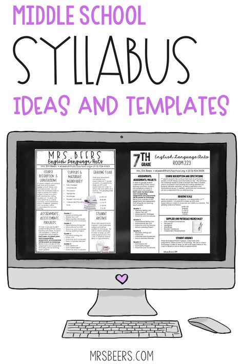 Creating a middle school syllabus shouldn’t be hard, but it always ends up taking along time for me! Middle School Syllabus, Maths Syllabus, Middle School Classroom Management, Syllabus Template, Class Syllabus, Middle School Science Classroom, Arts Classroom, Middle School Language Arts, Ela Classroom