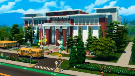 High School Years Sims 4 Cc, Sims 4 Copperdale High School, Copperdale High School Sims 4, Teachers Room, The Sims 4 Lots, Sims 4 House Plans, Sims Games, Sims 4 Expansions, Sims 4 House Design