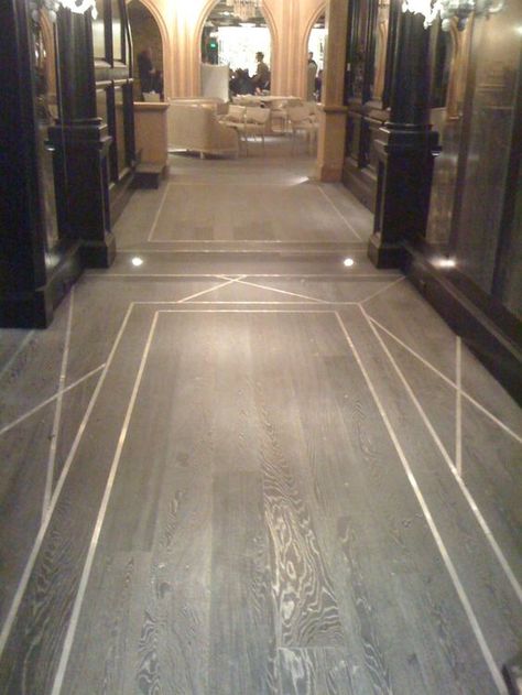 Wood Floor with Metal Inlays: Floor Inlay, Inlay Flooring, Tile Layout, Modern Flooring, Unique Flooring, Basement Flooring, Concrete Floor, Metal Floor, Bamboo Flooring