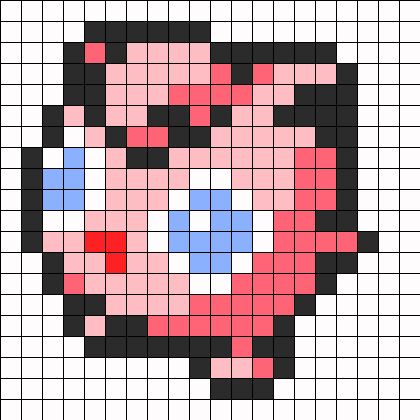 Jigglypuff Pokemon Sprite Perler Bead Pattern | Bead Sprites | Characters Fuse Bead Patterns