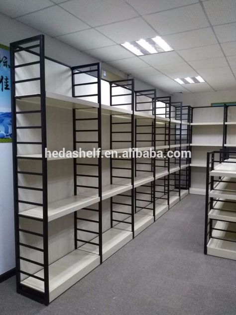 Source Square multiplanar ladder steel cloth shelf rack wood grocery store supermarket shelf on m.alibaba.com Steel Shelves Design, Store Shelf Ideas, Kids Clothing Store Design, Stationery Store Design, Retail Display Shelves, Pet Store Design, Shoe Store Design, Store Shelves Design, Shop Shelving