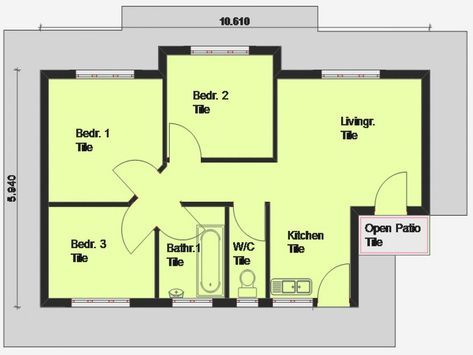 House Design Plan 13x9.5m With 3 Bedrooms - Home Design 3 Bedroom House Plans South Africa, 4 Bedroom House Plans South Africa, 3 Room House Plan, 3 Bedroom House Plans, Cabin Plans With Loft, House Plans South Africa, Bedroom Plan, 5 Bedroom House Plans, Three Bedroom House Plan