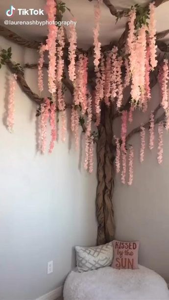 Hiasan Dinding Diy, Reka Bentuk Bilik Tidur, Zimmer Diy, Fairy Room, Hiasan Bilik Tidur, Wisteria Tree, Diy Room Decor Videos, Easy Diy Room Decor, Cute Diy Room Decor