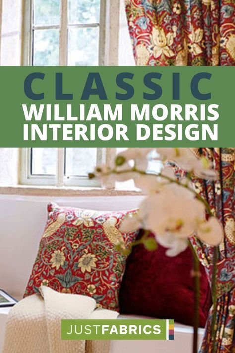 Featuring florals and classic William Morris patterns, this collection boasts traditional arts and crafts style fabrics to suit any upholstery project, DIY curtains or interior decor. William Morris Curtains Living Room, William Morris Interior, William Morris Prints, Morris And Co, William Morris Fabric, William Morris Patterns, Arts And Crafts Style, Stylish Interior, Art And Craft Design