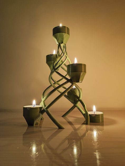 3d Printed Centerpiece, 3d Printing Ideas For Christmas, 3d Print Wedding Decor, 3d Printed Candle Holder, Free Stl Files 3d Printer, 3d Printer Stl Files, Christmas Dinners, Christmas Tree Candle Holder, 3d Ideas