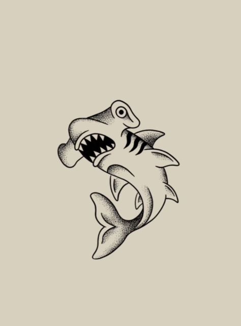 Traditional Shark Tattoo Flash, Hammerhead Traditional Tattoo, Shark Flash Tattoo, American Traditional Hammerhead, Traditional Tattoos Shark, Traditional Shark Tattoo Design, Traditional Hammerhead Shark Tattoo, American Traditional Shark Tattoo, Shark Traditional Tattoo