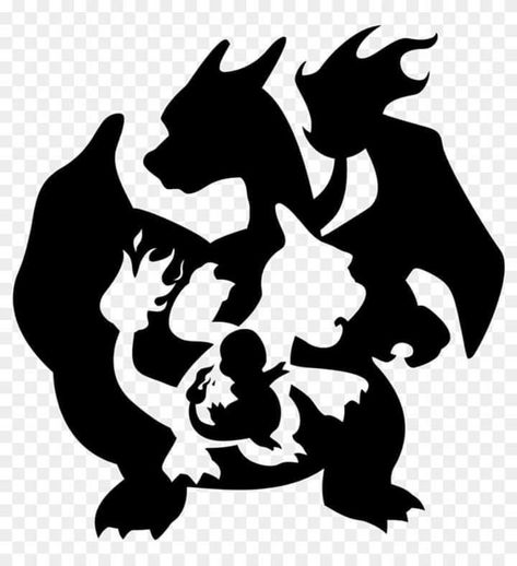 Pokemon Stencils, Charizard Evolution, Charmander Evolution, Pokemon Decal, Legendary Pokemon, Pokemon Shirts, Idee Cricut, Pokemon Tattoo, Free Characters