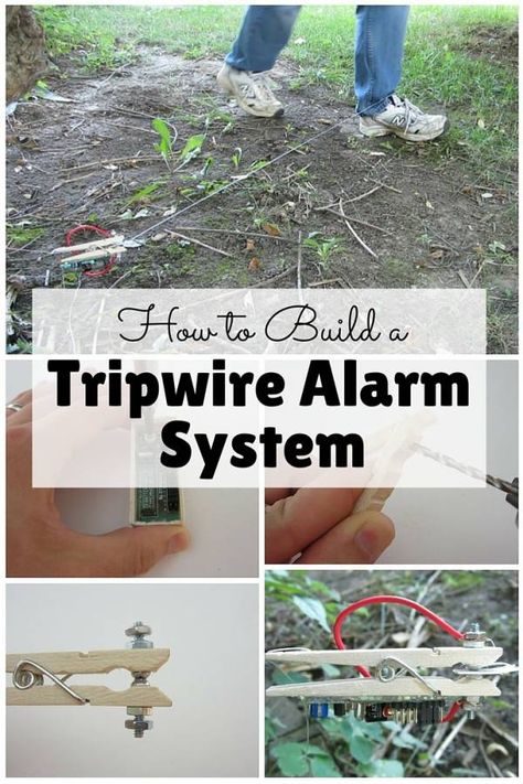 Property Security Ideas, Tripwire Alarm Diy, Trip Wire Alarm Diy, Living Without Electricity, Trip Wire Alarm, Trip Wire, Booby Traps, Survival Skills Emergency Preparedness, Supraviețuire Camping