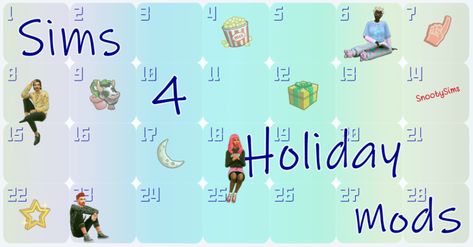 sims 4 holiday mods Holiday Calendar, Best Sims, Best Icons, Sims 4 Mods, Calendar Template, Sims 4, The Whole, Favorite Character, Holidays