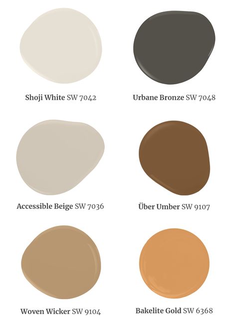 Begin Again With Our 2022 Color of the Year: Evergreen Fog | Tinted Interior Door Colors, Evergreen Fog, 2022 Color Of The Year, Tan Walls, House Paint Color Combination, Starting Fresh, Shoji White, Accessible Beige, Brown Rooms