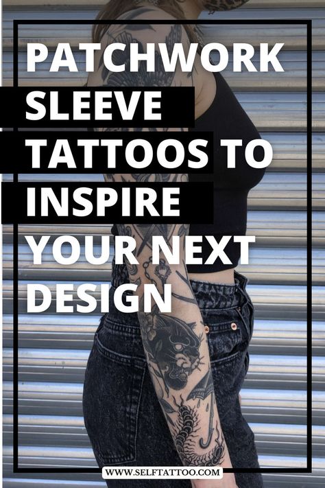 Thinking about getting a patchwork sleeve tattoo? Discover creative and unique designs to inspire your next piece of body art. Perfect for those who love a mix of styles and themes! Mixed Tattoo Sleeve, Mixed Color And Black And White Tattoo Sleeve, Mixed Tattoo Styles Sleeve, Tattoos To Fill In Sleeve Gaps, Black And White Tattoo Sleeve, Sleeve Gap Fillers Tattoo Ideas, Mixed Style Tattoo Sleeve, Patchwork Sleeve Tattoo, Traditional Tattoo Black And White