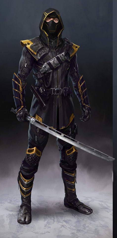 Marvel Ronin Art, Ronin Marvel Art, Tactical Superhero, Ninja Suit Design, Hawkeye Concept Art, Ronin Character Design, Vigilante Suit Design, Ninja Concept Art, Ninja Superhero