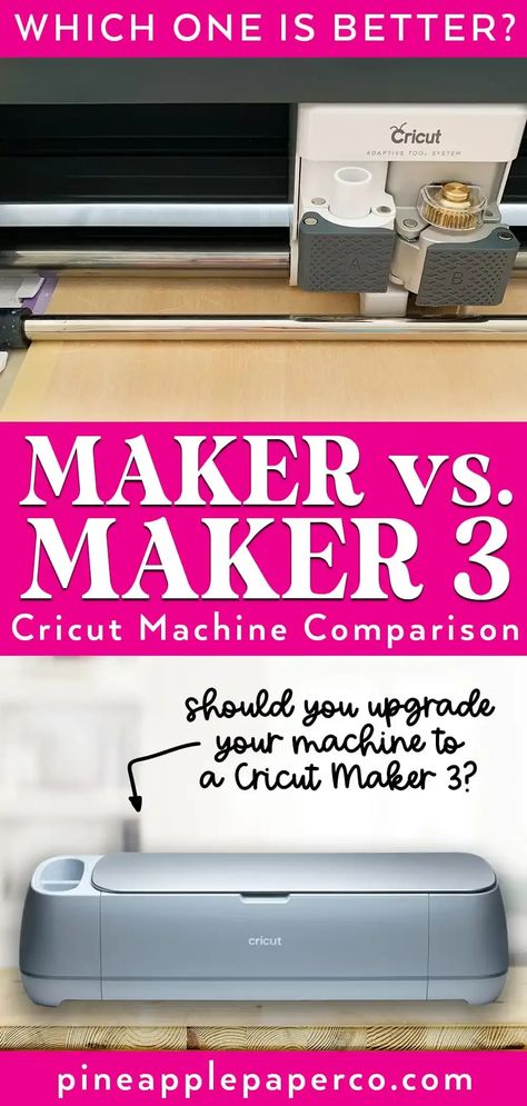 Are you trying to decide between buying a Cricut Maker or Maker 3? Let us help you make the right decision. This comparison post will compare the features, advantages and disadvantages of both machines, so you know exactly what you're getting. Read the post for all the details and make the best purchase for you! Cricut Maker 3, Adaptive Tools, Smart Materials, Monogrammed Stationery, Engraving Tools, Party Stationery, Infusible Ink, Cricut Explore Air, Printable Invitations