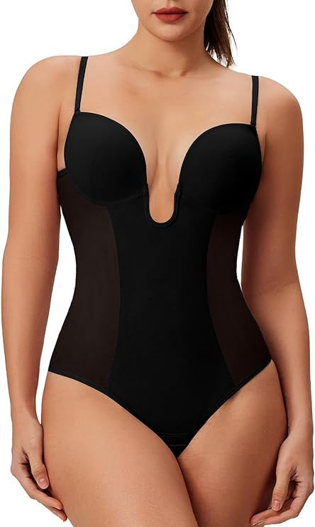 TUMMY CONTROL: Get the perfect hourglass figure with our tummy control shapewear! Made with double-layer fabrics, it provides compression on your belly and waist, tightening your flabby fat to give you a smooth and sexy look. It's comfortable for everyday wear and fits great under all types of clothing. Shaper Wear, Backless Body Shaper, Thong Shapewear, Control Shapewear, Flatten Tummy, Shapewear For Women, Basic Bodysuit, Tank Top Bodysuit, Low Cut Dresses