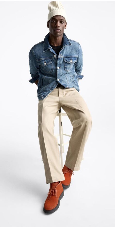 Outfit Pantalon, Dapper Style, Denim Jacket Men, Denim Jackets, Mens Denim, Men's Fashion, Denim Jacket, Bts, Clothes