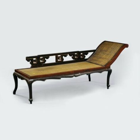 Chinese Hardwood Rattan Daybed Antique Vintage Chaise Lounge Victorian Regency | eBay Antique Daybed, Asian Style Bedrooms, Boho Dining Chairs, Leather Daybed, Rattan Daybed, Vintage Bed, Vintage Table Lamp, Ancient China, Wood Surface