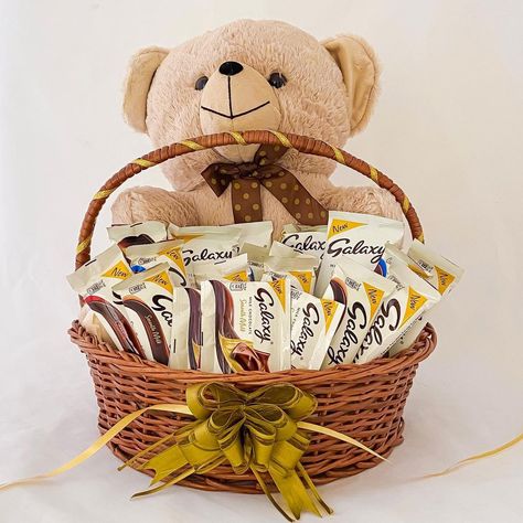 Angroos on Instagram: “Customised gifts hamper CODE GB-5653 . . . . . #teddybear #teddy #teddylover #chocolate #chocolates #chocolatelover #galaxy #gifts…” Gifts Hamper, Cadbury Celebrations, Chocolates Cakes, Special Gift For Girlfriend, Happy Anniversary Gifts, Galaxy Gifts, Galaxy Chocolate, Valentines Day Chocolates, Best Anniversary Gifts