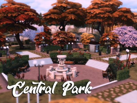 xogerardine's Central Park Sims 4 Lots Park, Sims4 Park Ideas, Sims 4 Magnolia Blossom Park, Sims 4 Central Park, Sims 4 San Myshuno Park, Sims 4 Parks, Sims 4 Park Ideas, Sims 4 Park, Sims4 Houses