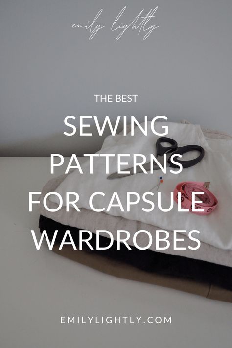 The Best Sewing Patterns for Capsule Wardrobes - Emily Lightly Capsule Sewing Wardrobe, Sew The Look, Basics Of Fashion Designing, Basics Sewing Patterns, Sew Your Own Capsule Wardrobe, Beginning Sewing Patterns, Sewing Your Own Wardrobe, The Assembly Line Patterns, Seamwork Design Your Wardrobe