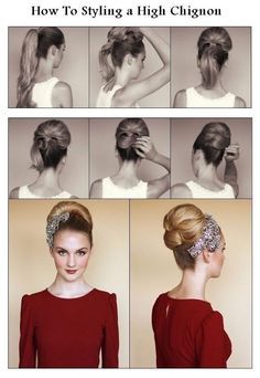 An Audrey Hepburn-Esque High Chignon | 27 Gorgeously Dreamy Vintage-Inspired Hair Tutorials High Chignon, Vintage Hairstyles Tutorial, Chignon Hair, Retro Hairstyles, Vintage Hairstyles, Hair Dos, About Hair, Audrey Hepburn, How To Style