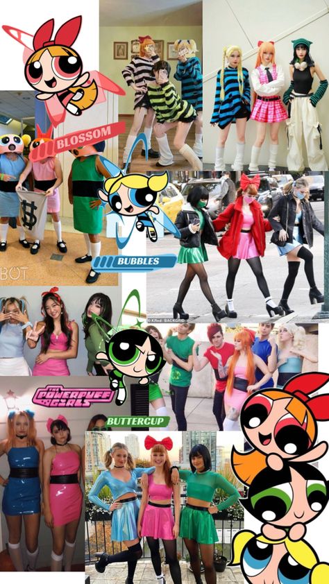 Powerpuff Girls Cosplay, Powerpuff Buttercup, Diy Girls Costumes, Power Puff Girl, Powerpuff Girls Costume, Blossom Bubbles And Buttercup, Power Puff Girls, Power Puff, The Powerpuff Girls