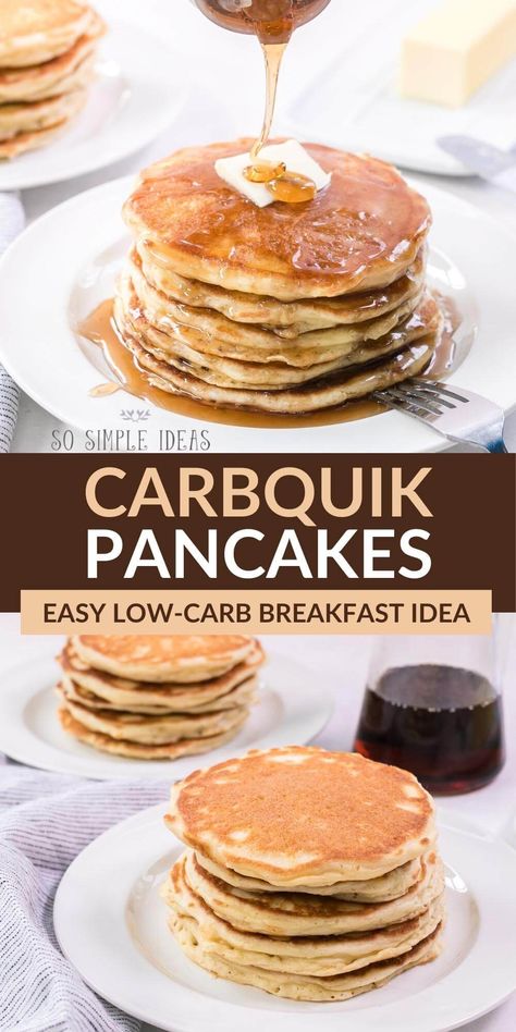 Carb Quick Pancakes, Carbquik Cookies, Low Carb Pancakes Easy, Carbquick Pancakes, Carbquik Recipes Keto, Carbquik Pancakes, Quick Pancake Recipe, Atkins Breakfast, Carbquik Recipes