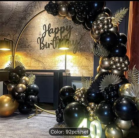 Make your own balloon arch kit. Please see photos for breakdown of balloons included.  Please not balloon colours can vary slightly from photos due to lighting changes. Black And Gold Balloon Arch, Balloon Garland Birthday, Birthday Balloon Arch, Gold Balloon Arch, Black And Gold Balloons, Gender Reveal Party Supplies, Gold Confetti Balloons, Black Balloons, 30th Birthday Parties