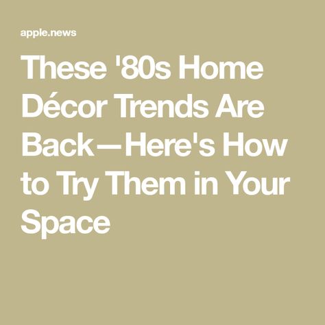 These '80s Home Décor Trends Are Back—Here's How to Try Them in Your Space 90s Interior Design Aesthetic, 80s Home Design, 1980s Home Decor Interior Design, 80s Aesthetic Home Decor, 80s Decor Interior Design, 80s Modern Home Decor, 80s House Interior, 1990s Decor, 1980s Interior Design