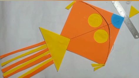 Homemade Kites For Kids, Kite Ideas Design, Kite Making Activity For Kids, How To Make Kites For Kids, Kite Activity For Kids, How To Make A Kite For Kids, Kite Art And Craft, How To Make Kite With Paper, Paper Kite Craft