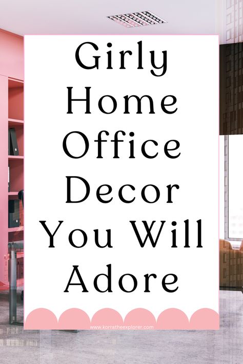 Girly home office decor you will love! Cute and feminine home office decor finds! Pretty Office Decor, Pink Boho Office Decor, Teal Home Office Ideas, Heart Red Aesthetic, Pink And Grey Office, Home Office Color Scheme, Small Room Office Ideas, Farmhouse Home Office Ideas, Cute Home Office Ideas