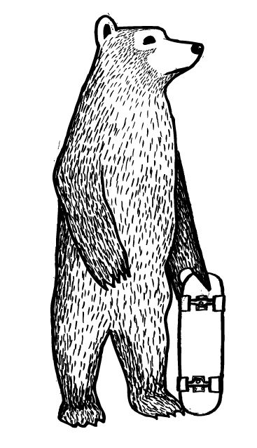 Skate Bear Bear Skateboard, Skate Art Illustration, Bear Illustration Design, Skate Illustration, Bear Drawing, Bear Tattoo, Skate Art, Bear Illustration, Desenho Tattoo